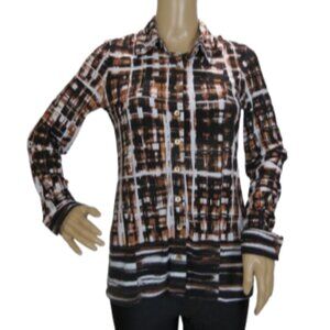 Joseph Ribkoff Abstract Print Button Blouse